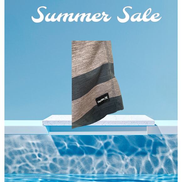 Hurley Swin Board Shorts Gray Stars Stripes American Phantom Drawstring Size S - Picture 5 of 12